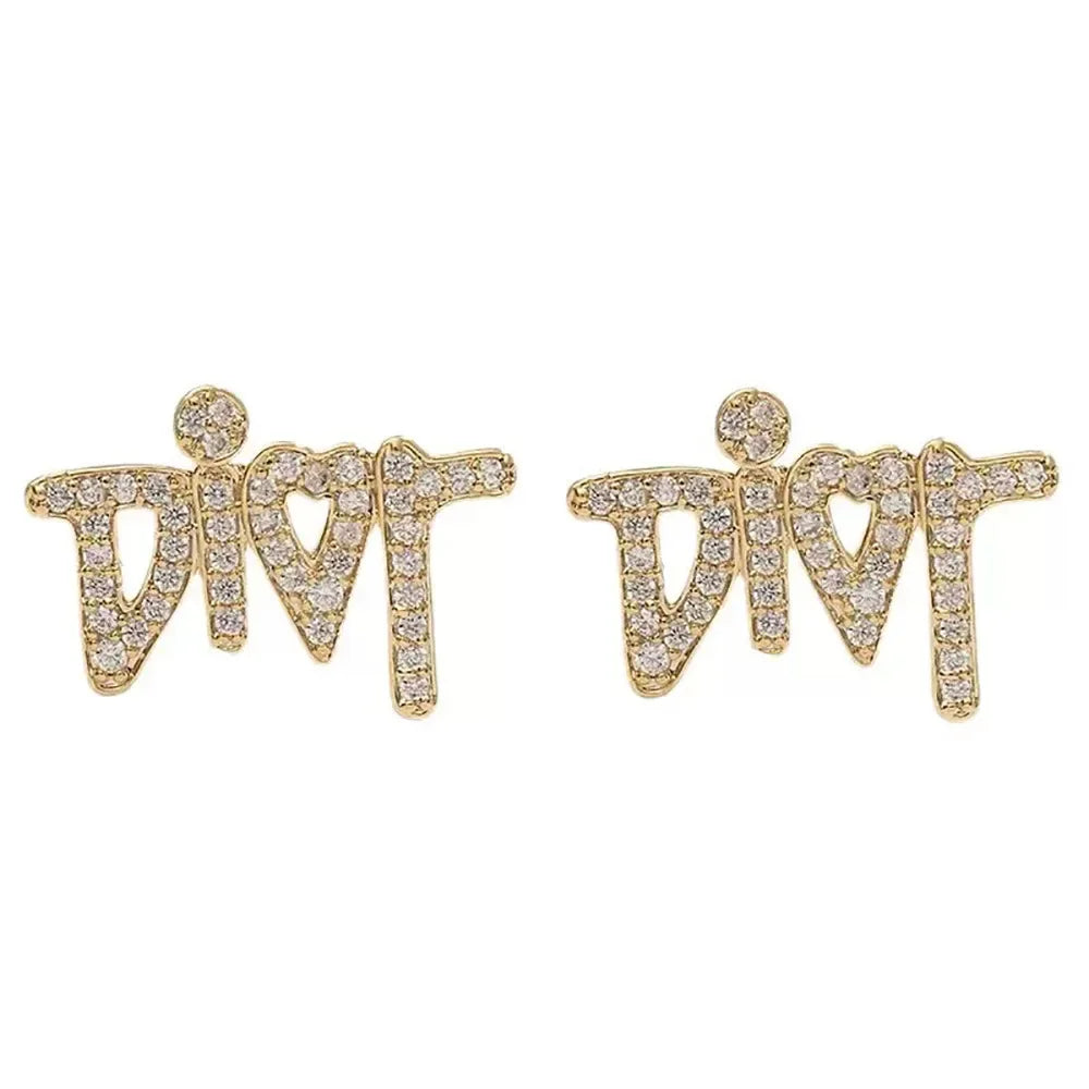 Letter Diamond Earrings