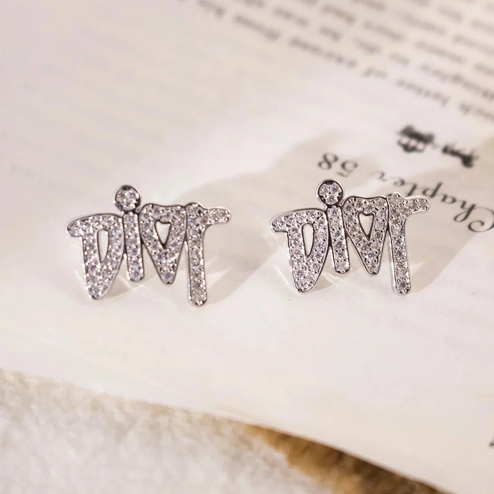 Letter Diamond Earrings